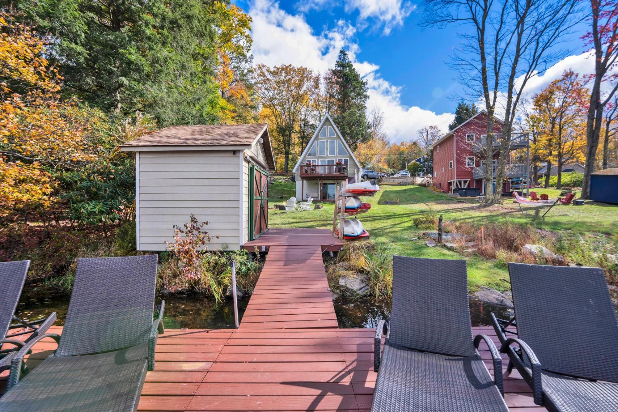 Lakefront A-Frame, Dock, Kayaks, Fire Place Lake Ariel Exterior foto
